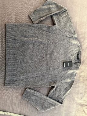 Massimo Dutti Wool Cashmere Crewneck Sweater Men’s Medium Anthracite Grey NWT